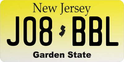 NJ license plate J08BBL