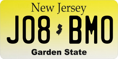 NJ license plate J08BMO