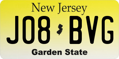 NJ license plate J08BVG