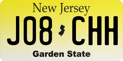 NJ license plate J08CHH