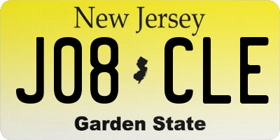 NJ license plate J08CLE