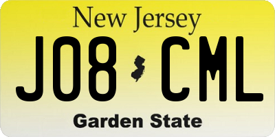 NJ license plate J08CML
