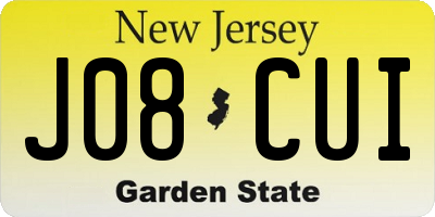 NJ license plate J08CUI
