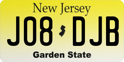 NJ license plate J08DJB