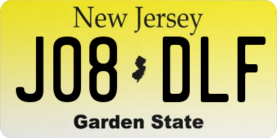NJ license plate J08DLF