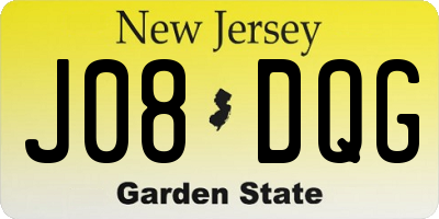 NJ license plate J08DQG
