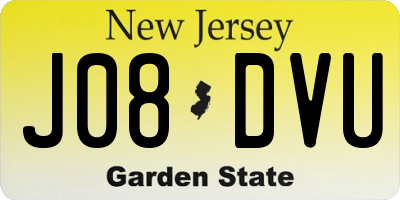 NJ license plate J08DVU