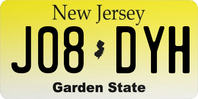 NJ license plate J08DYH