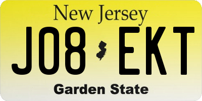 NJ license plate J08EKT