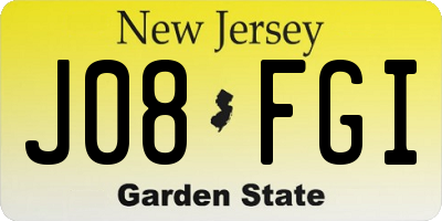 NJ license plate J08FGI