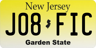 NJ license plate J08FIC