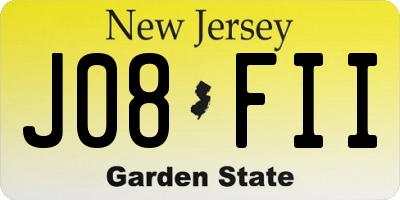 NJ license plate J08FII