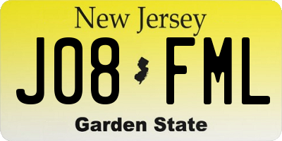 NJ license plate J08FML