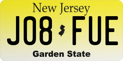 NJ license plate J08FUE