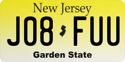 NJ license plate J08FUU