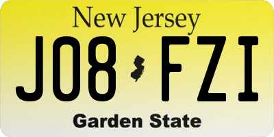 NJ license plate J08FZI