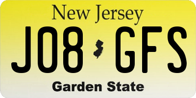 NJ license plate J08GFS