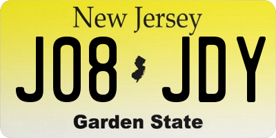 NJ license plate J08JDY