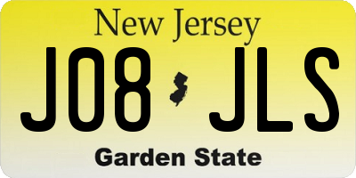 NJ license plate J08JLS