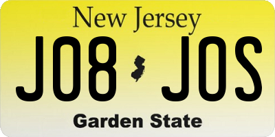 NJ license plate J08JOS
