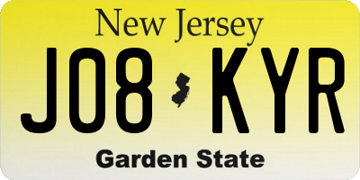 NJ license plate J08KYR