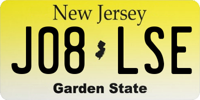 NJ license plate J08LSE