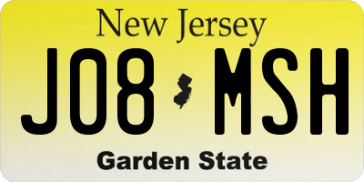 NJ license plate J08MSH