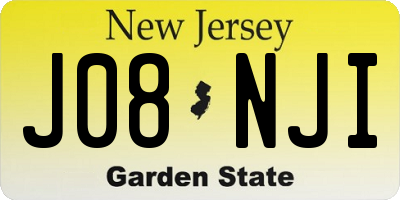 NJ license plate J08NJI