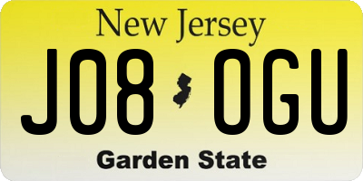 NJ license plate J08OGU