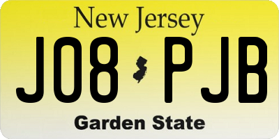 NJ license plate J08PJB
