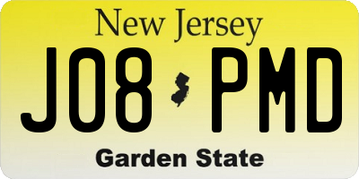 NJ license plate J08PMD