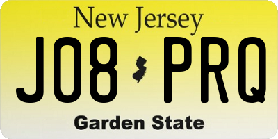 NJ license plate J08PRQ