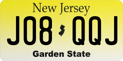 NJ license plate J08QQJ