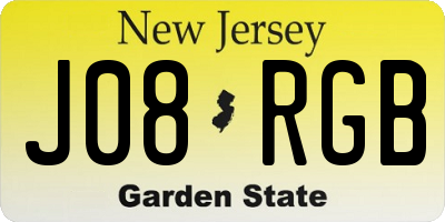 NJ license plate J08RGB