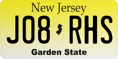 NJ license plate J08RHS