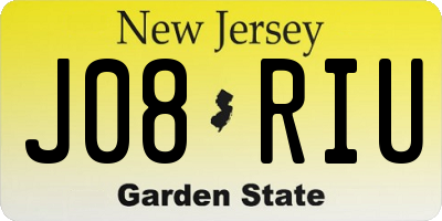 NJ license plate J08RIU