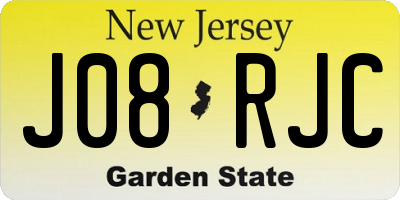 NJ license plate J08RJC
