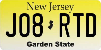 NJ license plate J08RTD