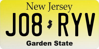 NJ license plate J08RYV
