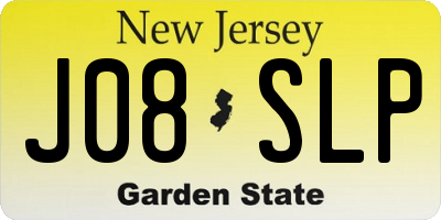 NJ license plate J08SLP