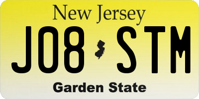 NJ license plate J08STM