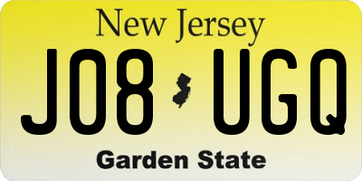 NJ license plate J08UGQ