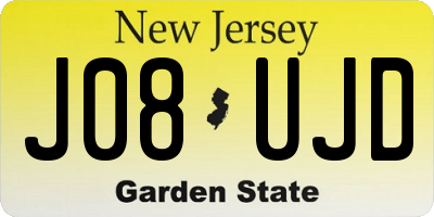 NJ license plate J08UJD