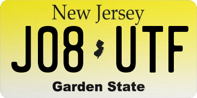 NJ license plate J08UTF