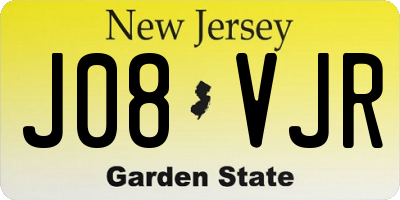 NJ license plate J08VJR