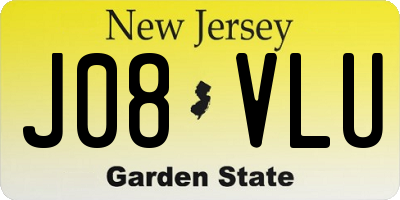 NJ license plate J08VLU