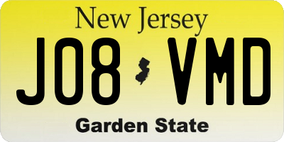 NJ license plate J08VMD
