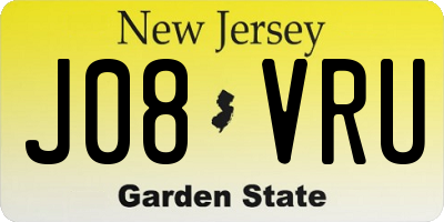 NJ license plate J08VRU