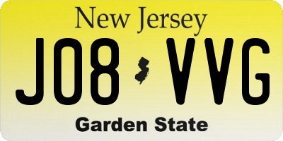 NJ license plate J08VVG