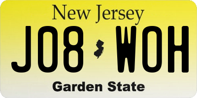 NJ license plate J08WOH